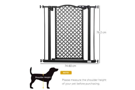 Pet Gate Barrier, Pressure Fit, Black