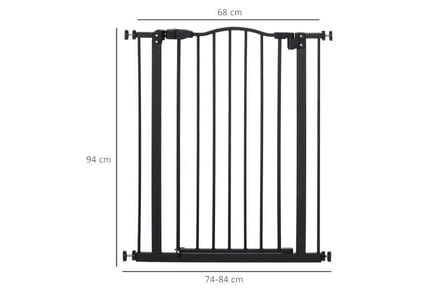 Metal Pet Gate Barrier, Safety, Black