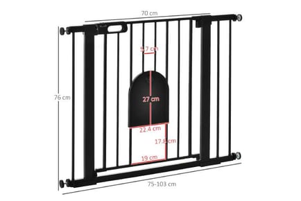 Wide Pet Gate Barrier, Black