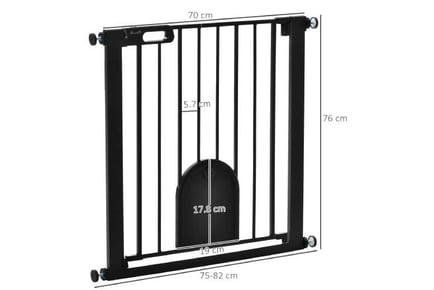 Pet Gate Barrier, Pressure Fit, Black