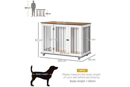 PawHut Dog Cage Table, Lg Dogs, Indoor