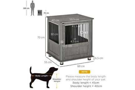 PawHut Dog Crate, S Pet Kennel, Grey