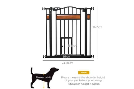 PawHut Dog Gate with Cat Door