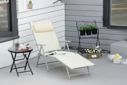 Outsunny Folding Chaise w/ Backrest