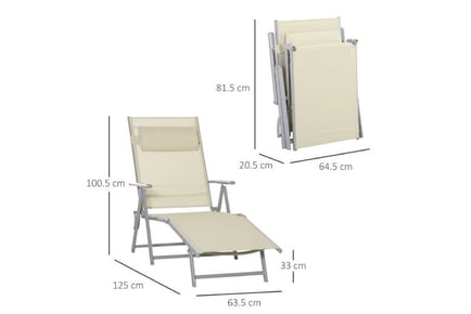 Outsunny Folding Chaise w/ Backrest