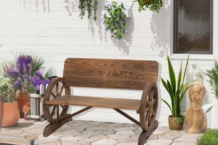 Outsunny 2-Seater Bench, Rustic