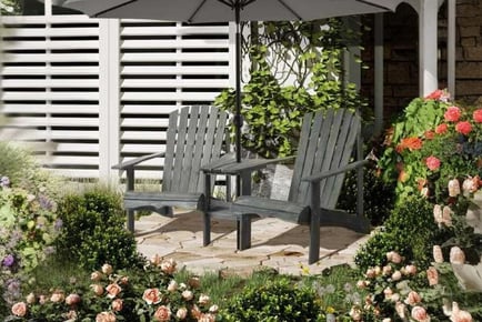 Outsunny Adirondack Double Chair, Grey