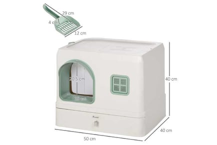 Hooded Cat Litter Box w/ Drawer Pan