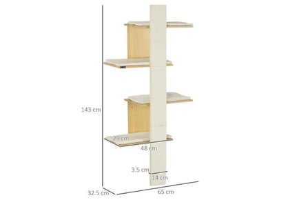 Chic Wall-Mounted Cat Tree - Indoor Delight in Oak