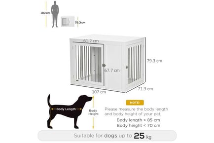 PawHut Dog Crate End Table Dog House