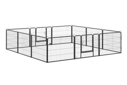 PawHut Pet Playpen, 12 Panels, 2 Doors