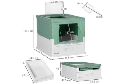 PawHut Hooded Litter Box, Front Entry