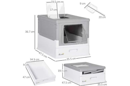 PawHut Hooded Litter Box, Front Entry