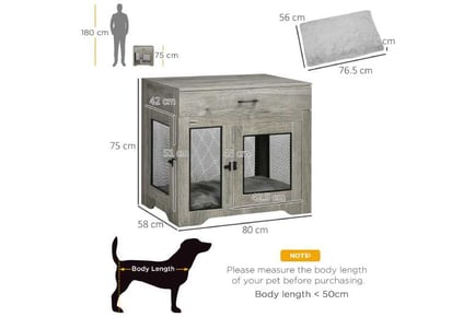 PawHut Dog Crate Furniture,Double Doors