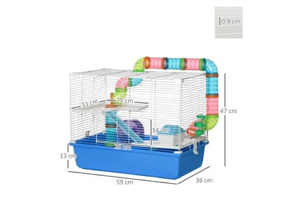 PawHut 3-Level Hamster Cage, Tunnel