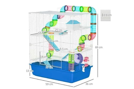 PawHut 5-Level Hamster Cage, Tunnel