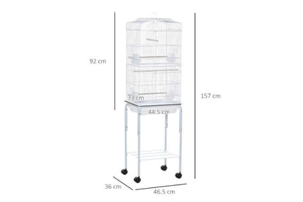 PawHut Parrot Cage, Stand, Tray
