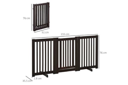 PawHut Brown Wood Pet Gate