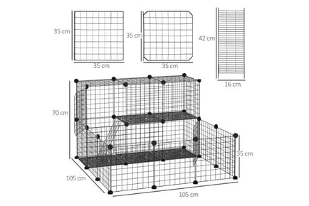 PawHut Black Pet Playpen, Custom Fence