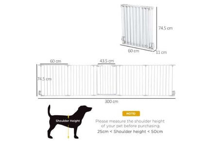 PawHut 5-Panel Metal Pet Gate