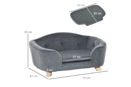 PawHut Pet Sofa, Wooden, Washable