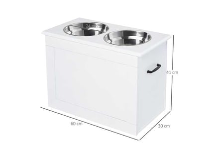 PawHut Large Pet Feeding Station, White