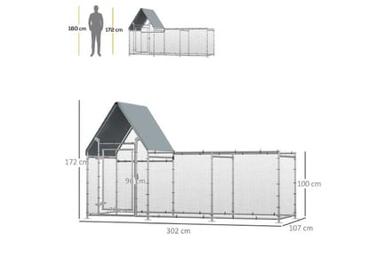 PawHut Walk-In Coop, Water-Resistant