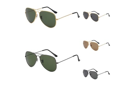 Aviator Toad Mirror Tempered Glass Sunglasses - 5 options