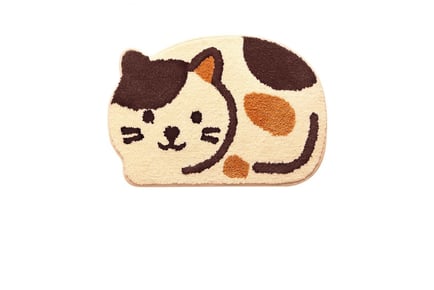 Cute Kawaii Cat Shower/Bath Mat - Beige or Khaki