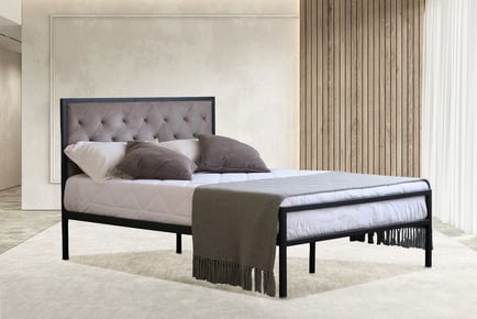 Camilla Metal Bed Frame with Headboard - Mattress Options