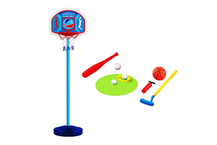 3-in-1 Sports Combo Set - Basketball, Baseball & Golf