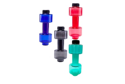 Dumbbell Shaped Fitness Water Bottle - 4 Colour Options
