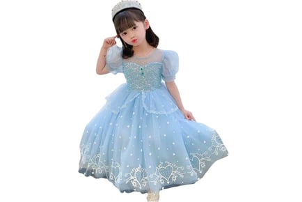 Girl Sequin Princess Dress with Cape