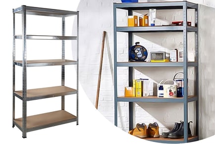 2x five tier metal unit storage shelf