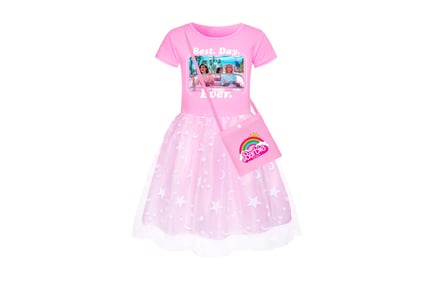 Girls Barbie Inspired Fancy Dress and Bag - 3 Colours