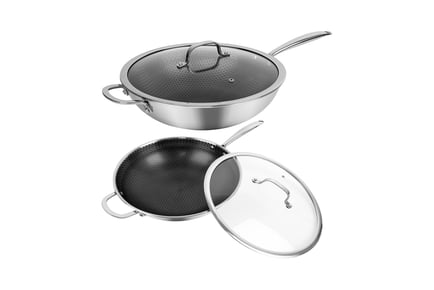 Stainless Steel Induction Non Stick Frying Pan with Lid
