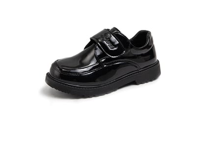 Children's PU Leather Black School Shoes