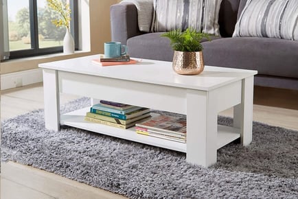 Lift Up Storage Coffee Table - Black, Grey, Oak or White!