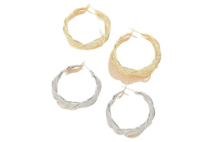 Twisted Hoop Earrings - Gold or Silver Options