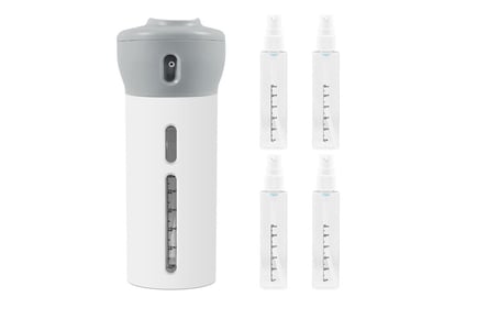 4 in 1 Refillable Travel Toiletries Dispenser Bottle - 3 Colours