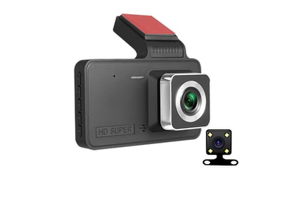 4” Large Screen Car Dashcam - 2 Lens Options