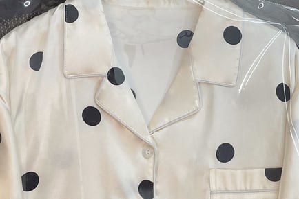 Polka Dot Short Sleeve Pyjama Set - Black & White!