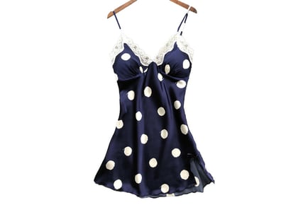 Polka Dot Nightdress with Lace Trim - 4 Colours!