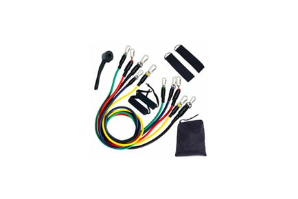 11 Piece Fitness Resistance Band Exercise Set