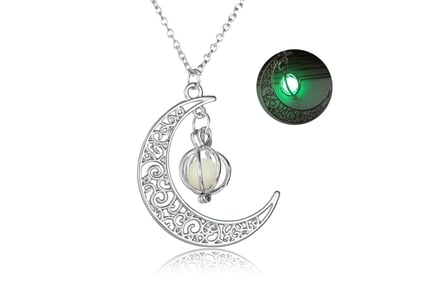 Glowing Moon and Pumpkin Necklace - 3 Colours!