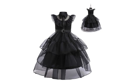 Wednesday Addams Inspired Black Princess Dress - 5 Sizes