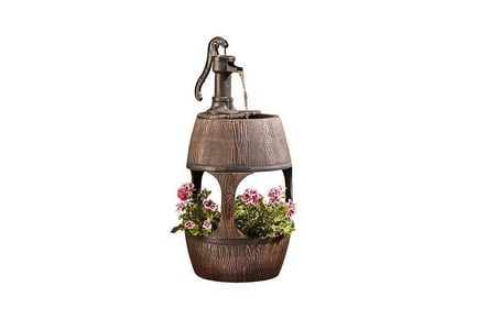 Barrel Fountain Planter