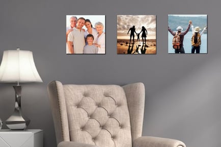 3 Personalised Square Photo Canvas Prints - 10" x 10