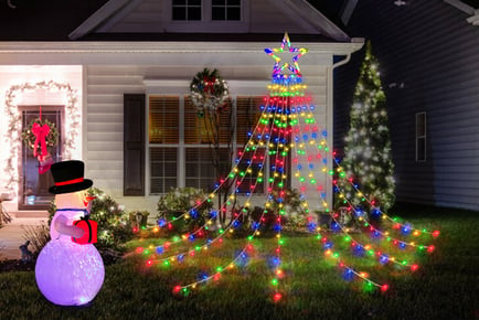 LED Waterfall Solar Christmas Tree Lights - 3 Colours