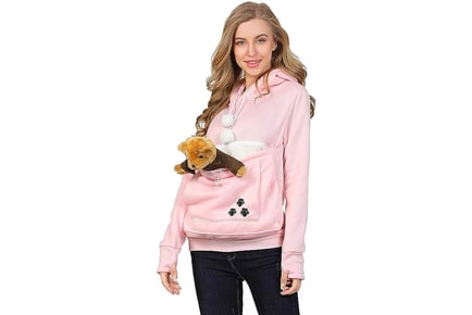 Women's Hoodie with Built-in Pet Carrying Pouch